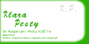 klara pesty business card